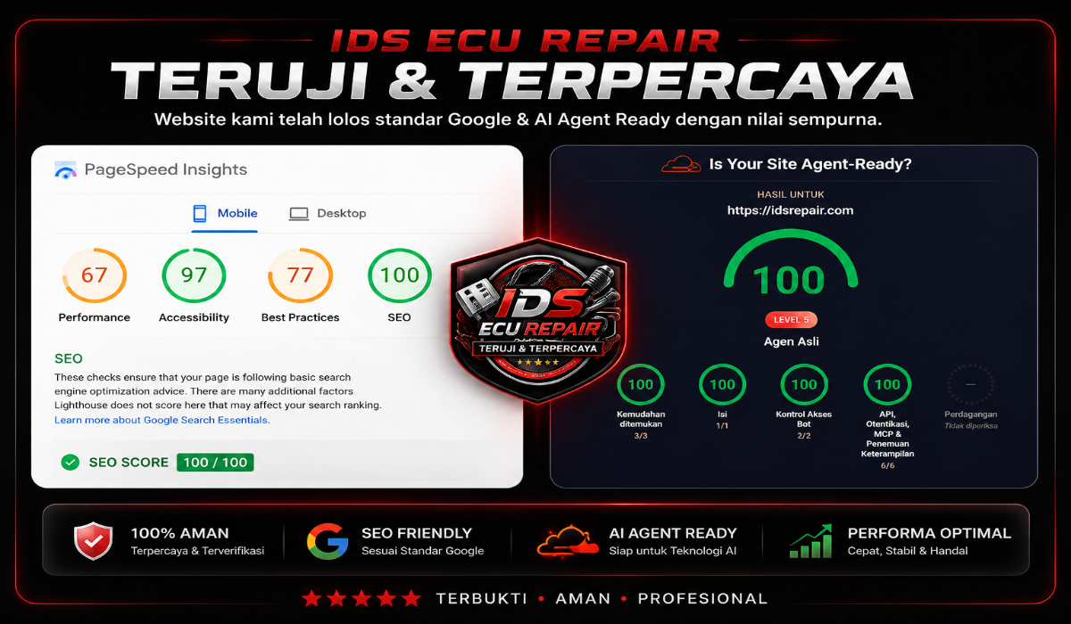 IDS ECU Repair teruji terpercaya SEO Google dan AI Agent Ready
